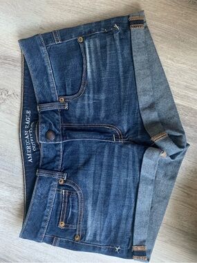 American Eagle Outfitters Dark Blue Denim Jean Shorts